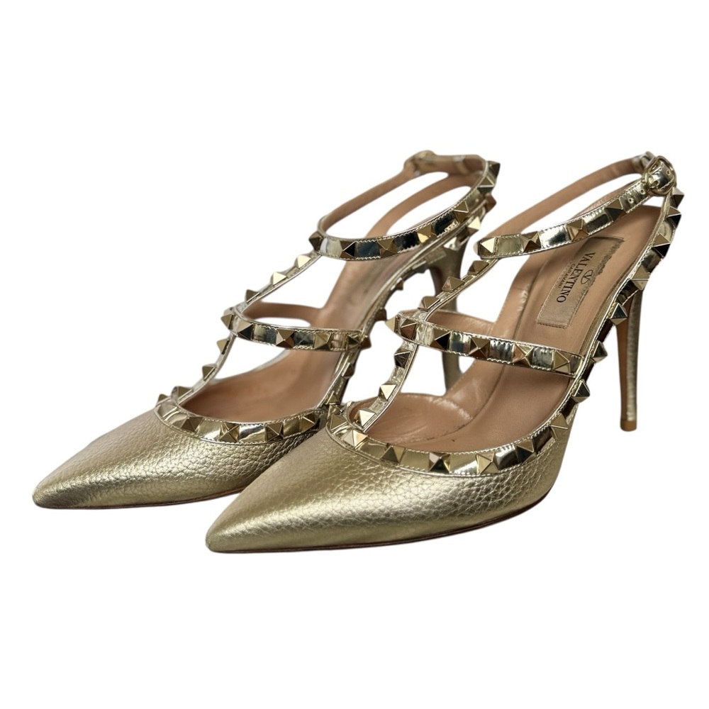 Valentino Garavani Rockstud Pumps Metallic Gold